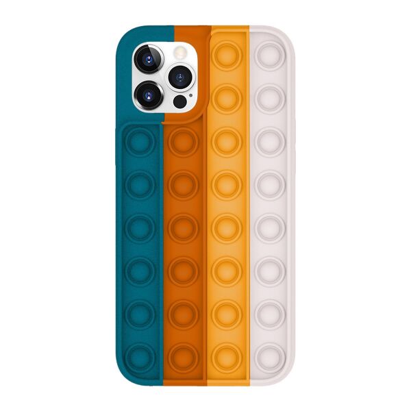 

Силиконовый чехол-антистресс pop it для телефона iPhone 12 PRO кейс для телефона с пупыркой бирюзовый
