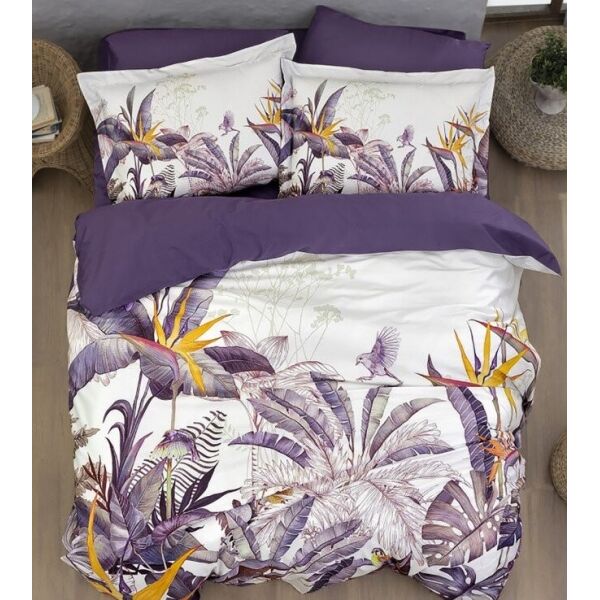 

Постельное белье First Choice. Digital Satin Botanical Purple-Полуторный