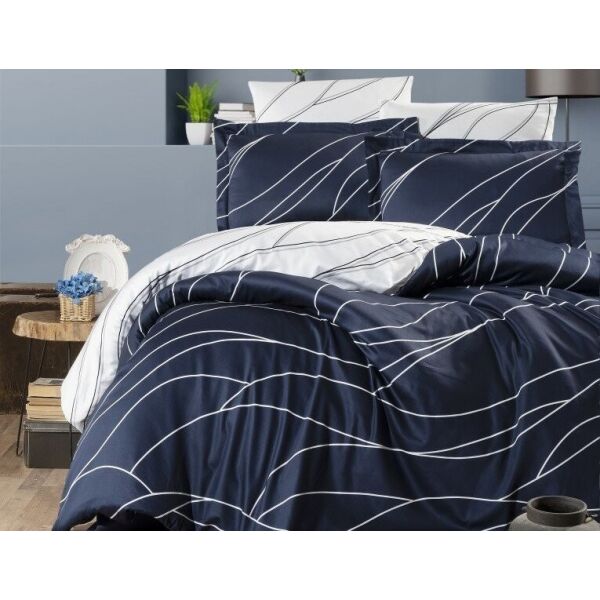 

Постельное белье First Choice. Сатин Mesi Navy Blue-Евро