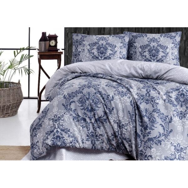 

Постельное белье First Choice. Satin Aqua series Sarox navy blue-Евро