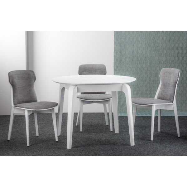 

Обеденный стол Skandi Wood SWOL019 Спейс круг 150 (+28) x 150 x 75 см HPL Пластик Белый Мрамор