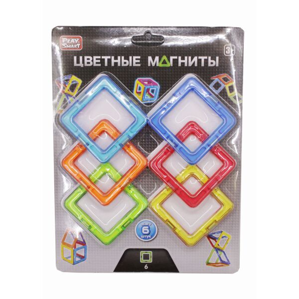 

Цветные магниты Play Smart конструктор 6 штук (064857)