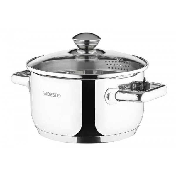 

Кастрюля Ardesto из нержавеющей стали с крышкой 2.5 AR2825CS