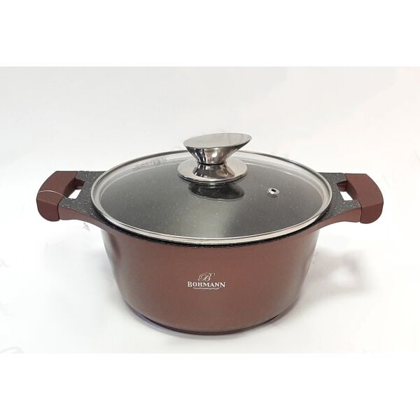 

Кастрюля Bohmann алюминиевая 6.3 л с крышкой BH 150-28 Burgundy