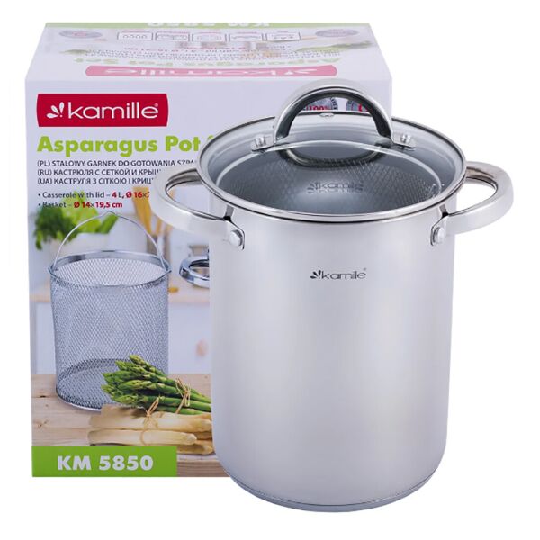 

Кастрюля Kamille для спаржи 4 л 16*21 см из нержавеющей стали KM-5850