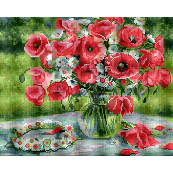 

Алмазная мозаика "Веночек полевых цветов" BrushMe 40x50см GF4795