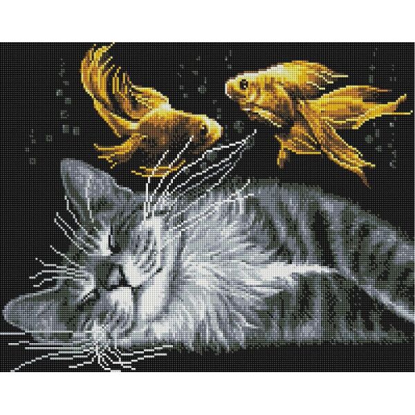 

Алмазная мозаика "Мечты кота" BrushMe 40x50см GF2902