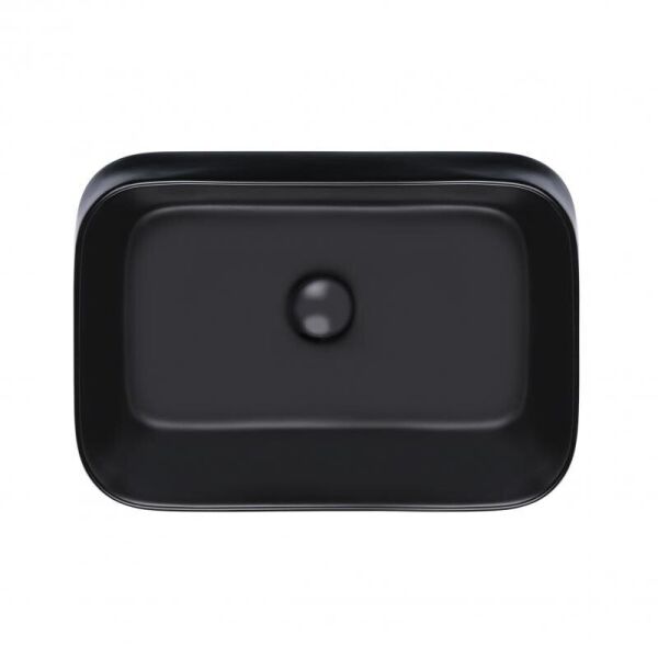 

Умывальник Qtap Scorpio с донным клапаном 550x390 Matt Black, Черный матовый
