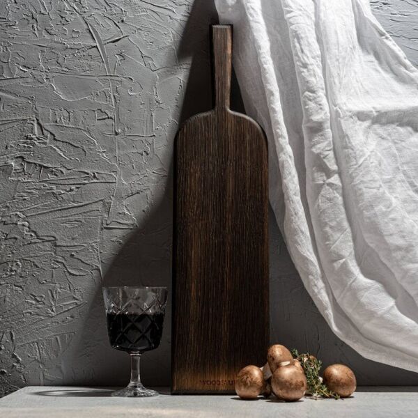 

Dark Serving Board with Handle, Oak Cheese Board
