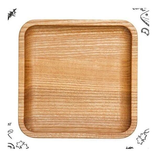 

Wooden Saucer Square for Snack, Small Plate for Candy, Gifts for Sister