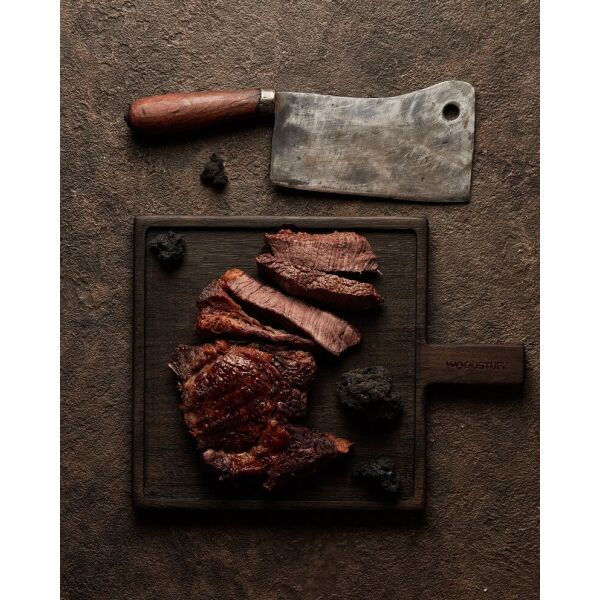 

Dark Wooden Serving Board, Large Steak Chopping Board (Size M)