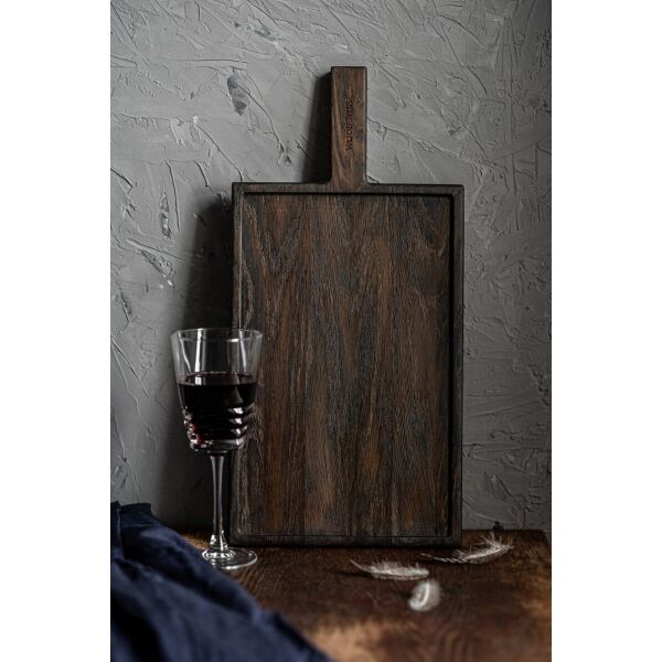 

Dark Wooden Serving Board, Large Steak Chopping Board (Size L)
