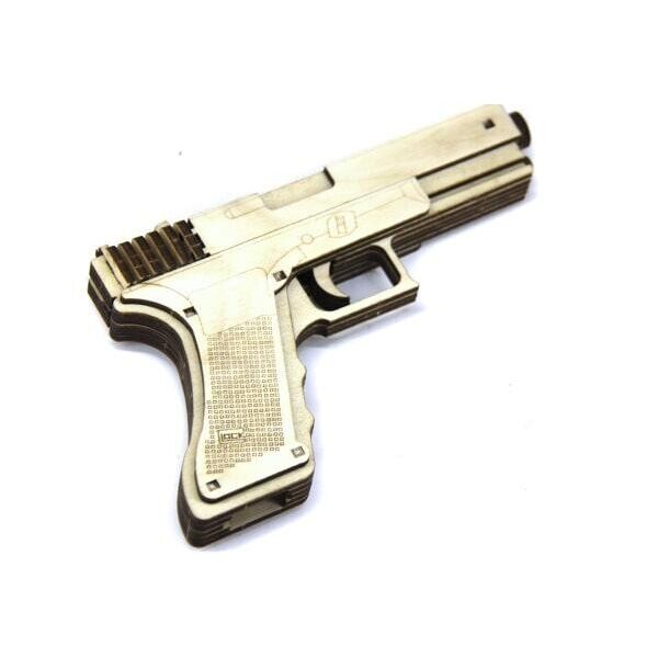 

Деревянная пьяный 3D пазл SUNROZ "Пистолет Glock" 64 дет. (SUN6176)