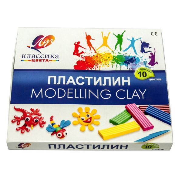 

Пластилин, серия Класика ТМ Луч 10 цветов 200 г 7С304-08 со стекой (3407 00 00 00)