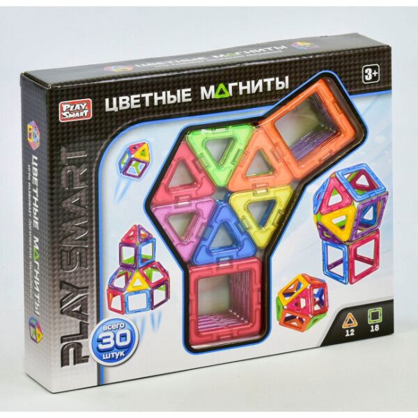

Магнитный конструктор Play Smart Цветные магниты 30 деталей Архитектура (2427)