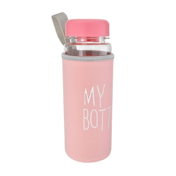 

Бутылка походная My bottle в термочехле розовая