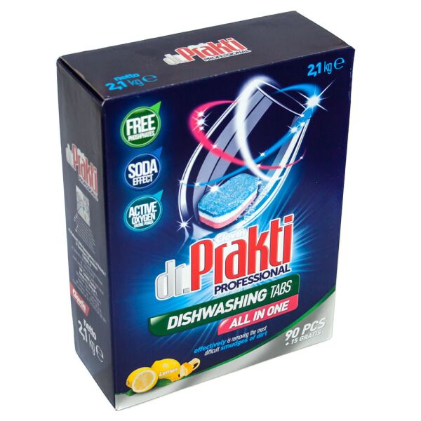 

Таблетки для автоматических посудомоечных машин DR. PRAKTI 105 шт. lemon