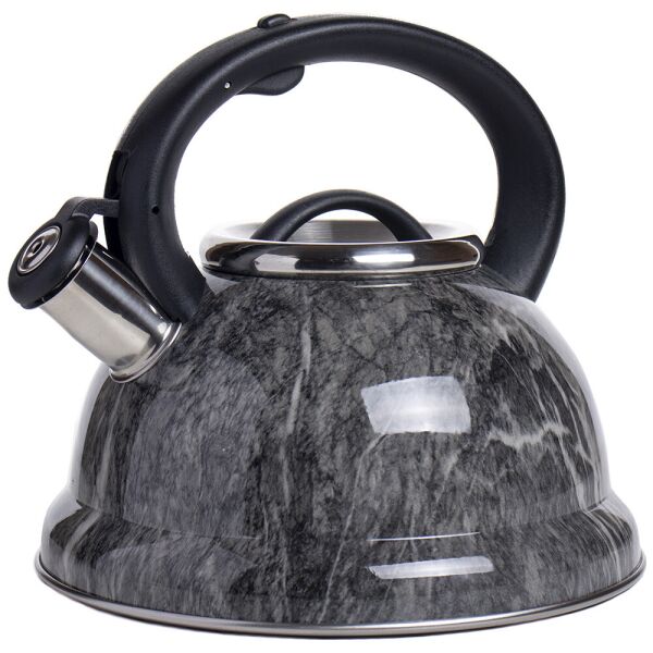 

Чайник со свистком Globalis с мраморным принтом 3л серый
