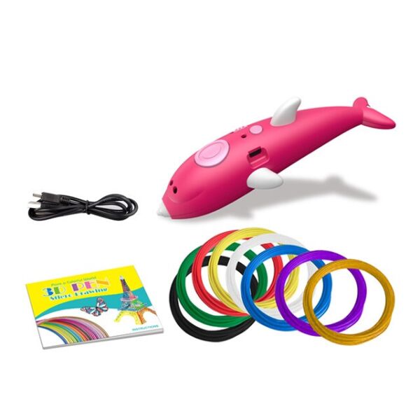 

3D-ручка SUNROZ 3D Painting Pen с набором пластика Розовый (SUN2656)