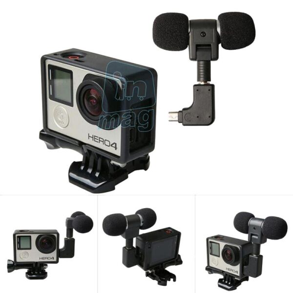 

Внешний стерео микрофон MINI (питание от камеры) с переходником для Gopro.