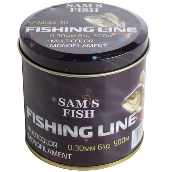 

Леска нейлон Sama's fish 500м*0.30мм Multicolor в метал.банке SF24144-30