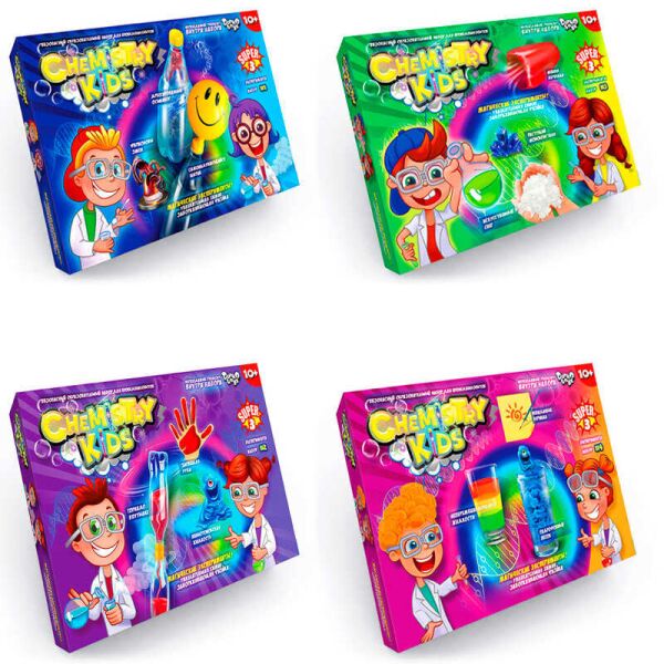 

гр Набор для проведения опытов ЭКОНОМ CHEMISTRY KIDS CHK-02-01U,02U,03U,04U 8 видов УКР. (8) ДАНКО ТОЙС
