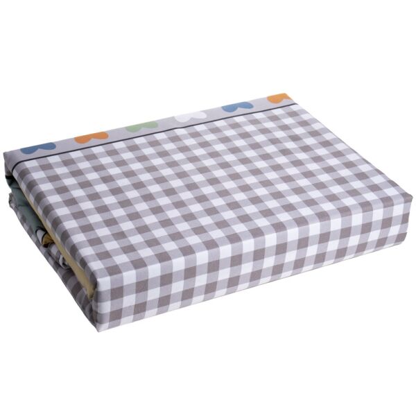 

Комплект детского постельного белья Koloco 150*210 серый/клетки и утки 06-78