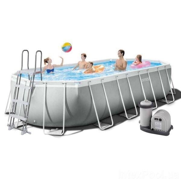 

Каркасный бассейн Intex 26798, 610х305х122 см (фильтр-насос, лестница, тент)