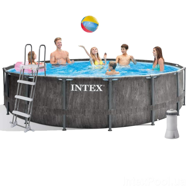 

Каркасный бассейн Intex 26742, 457х122см (фильтр-насос, лестница, тент)