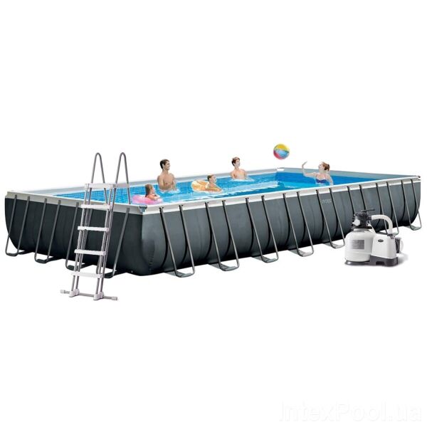 

Каркасный бассейн Intex 26374, 975х488х132 см (фильтр-насос, лестница, тент)