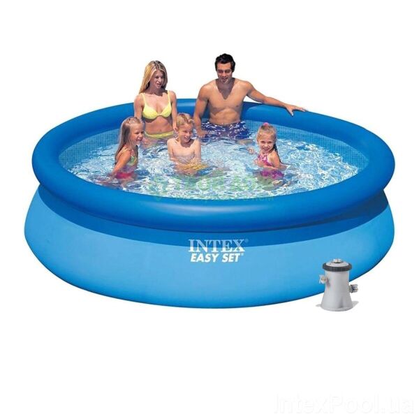 

Бассейн семейный надувной, Intex, круглый открытый для улицы, Easy Set Pool 28122 р.305 * 76см с фильтром