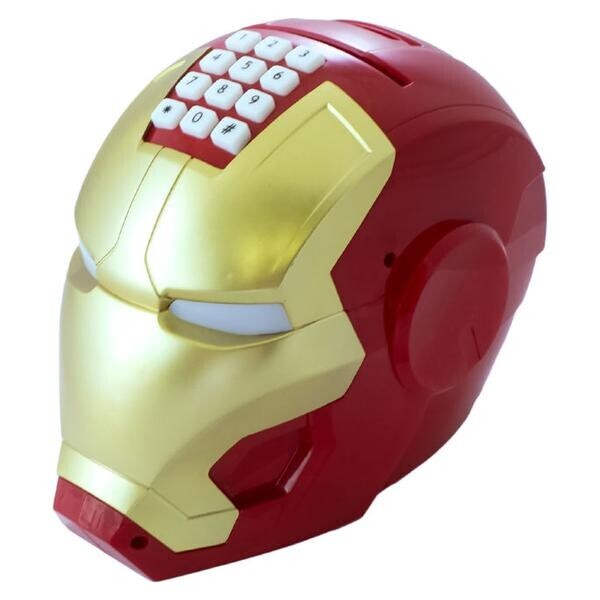 

Копилка сейф WOW Iron Man Детская для бумажных денег с кодовым замком Красный-желтый