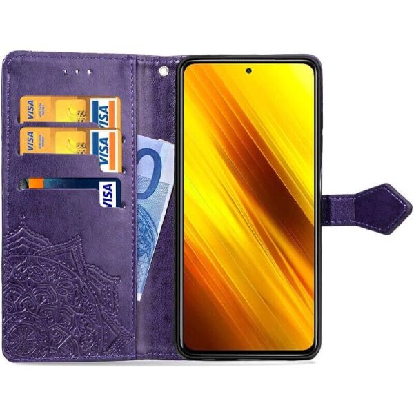 

Кожаный чехол (книжка) Art Case с визитницей для Xiaomi Redmi Note 10 Фиолетовый