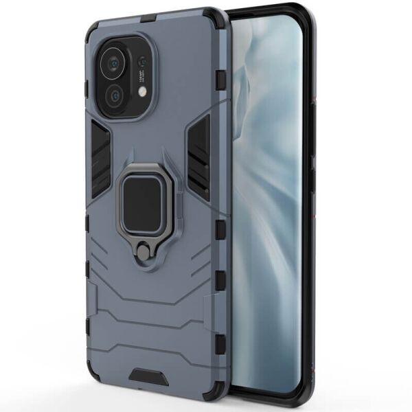 

Ударопрочный чехол Transformer Ring for Magnet для Xiaomi Mi 11 Серый / Metal slate