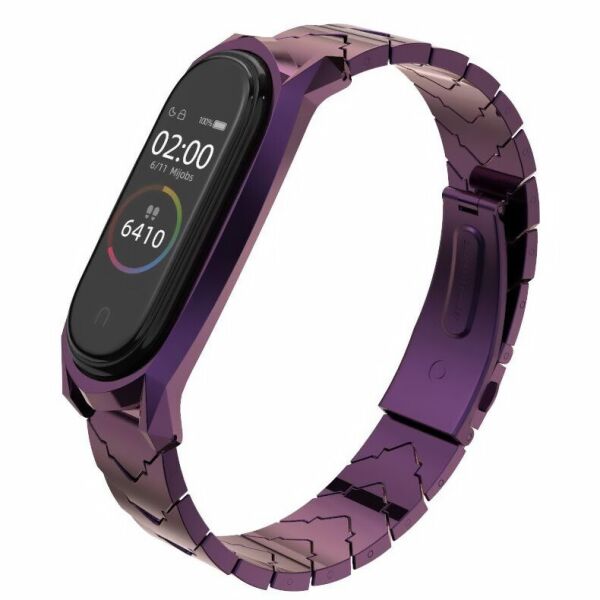 

Ремешок MiJobs V-Style Metal Strap для Xiaomi Mi Band 3/4/5 Purple