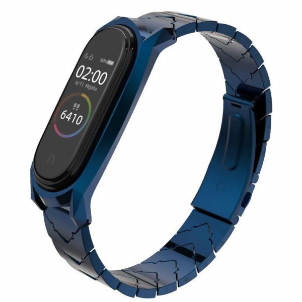 

Ремешок MiJobs V-Style Metal Strap для Xiaomi Mi Band 3 / 4 / 5 Blue