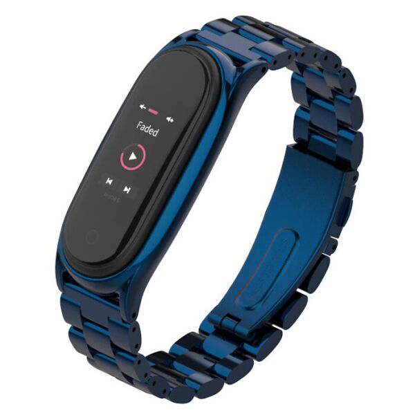 

Ремешок MiJobs Metal Strap для Xiaomi Mi Band 3/4/5 Blue