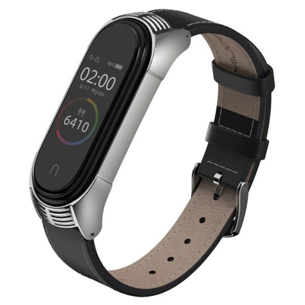 

Ремешок MiJobs Leather Strap для Xiaomi Mi Band 3 / 4 / 5 Black