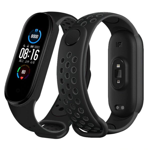 

Ремешок Double Color Metal Clasp для Xiaomi Mi Band 5 Black