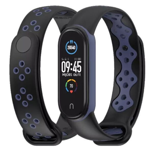 

Ремешок MiJobs Sport Style для Xiaomi Mi Band 5 Black Blue