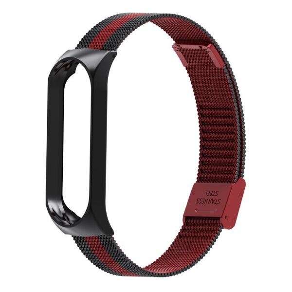 

Ремешок Milanese Loop Strap для Xiaomi Mi Band 5 Black Red