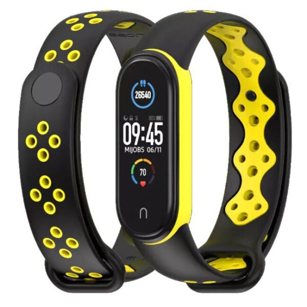 

Ремешок MiJobs Sport Style для Xiaomi Mi Band 5 Black Yellow