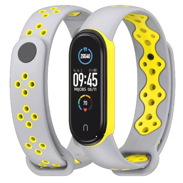 

Ремешок MiJobs Sport Style для Xiaomi Mi Band 5 Grey Yellow