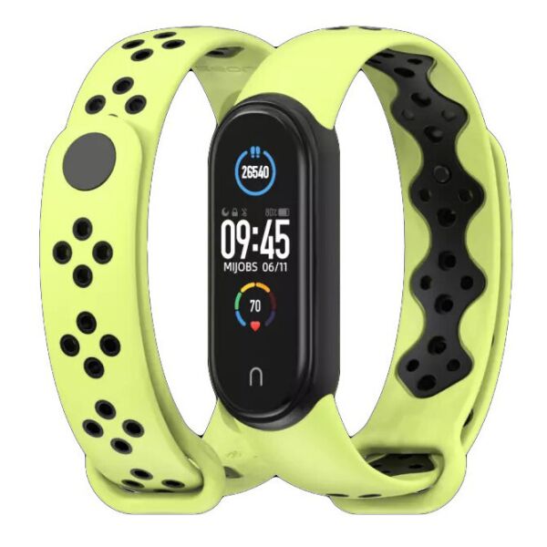 

Ремешок MiJobs Sport Style для Xiaomi Mi Band 5 Lime Black