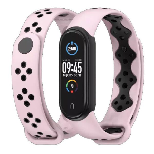 

Ремешок MiJobs Sport Style для Xiaomi Mi Band 5 Pink Black