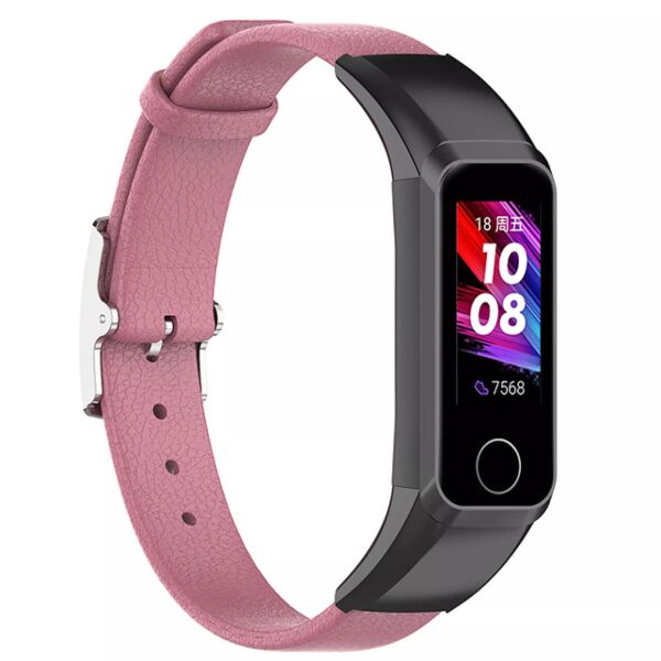 

Ремешок Leather Strap для Huawei Band 4/Honor Band 5i Pink