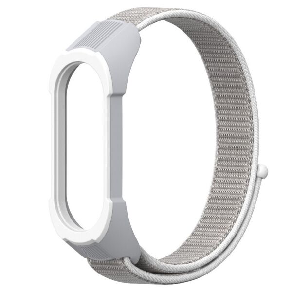 

Ремешок Colored Nylon Strap для Xiaomi Mi Band 3/4/5 Grey White