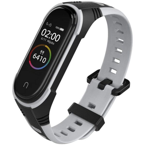 

Ремешок MiJobs Two-Color Strap для Xiaomi Mi Band 3 / 4 / 5 Black Grey