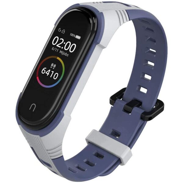 

Ремешок MiJobs Two-Color Strap для Xiaomi Mi Band 3/4/5 Grey Blue