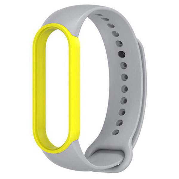 

Ремешок MiJobs Double Color для Xiaomi Mi Band 5 Grey Yellow